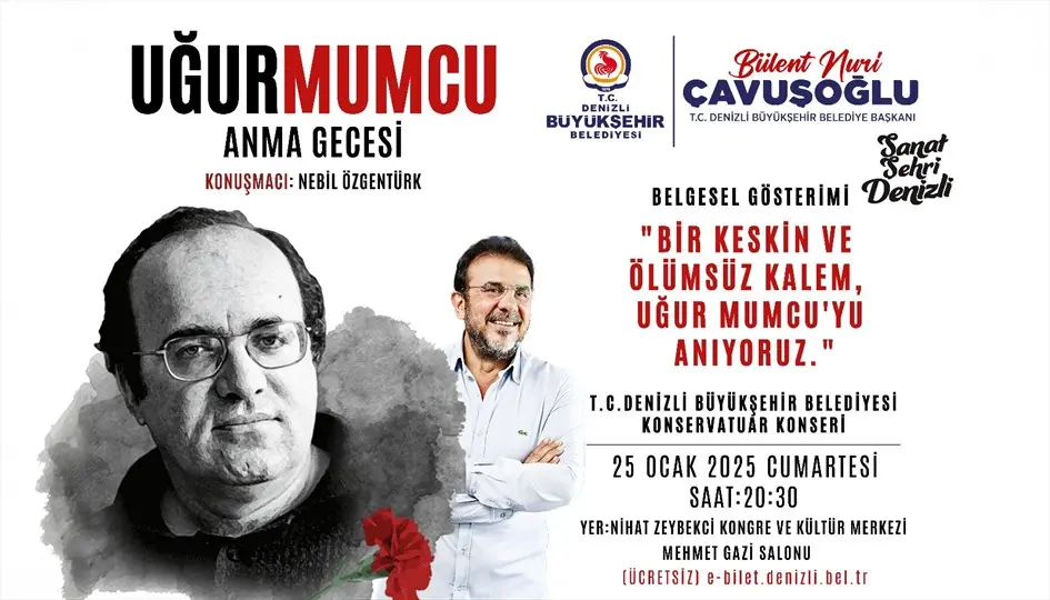 Denizli Büyükşehir, Uğur Mumcu'yu Anma Gecesi Düzenledi haberi