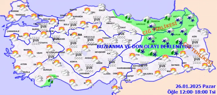 Doğuda çığ, buzlanma ve don... Yurtta bugün hava nasıl olacak?