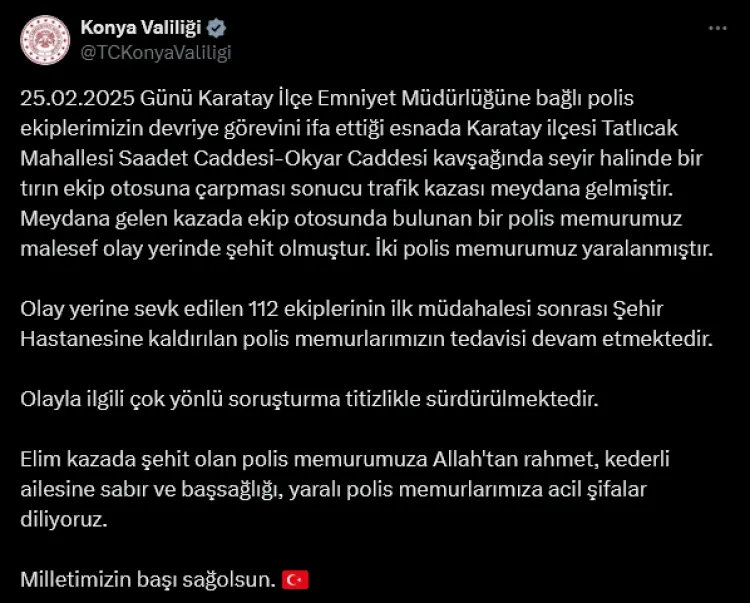 Konya'da acı devriye! güncel haberi